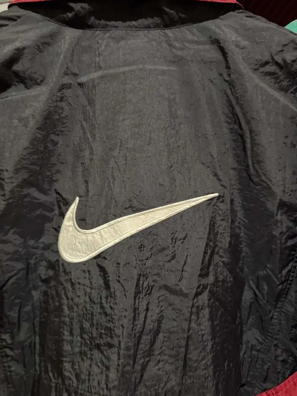 Vintage 90s Nike Colorblock Windbreaker Jacket Mens XL Black Burgundy White